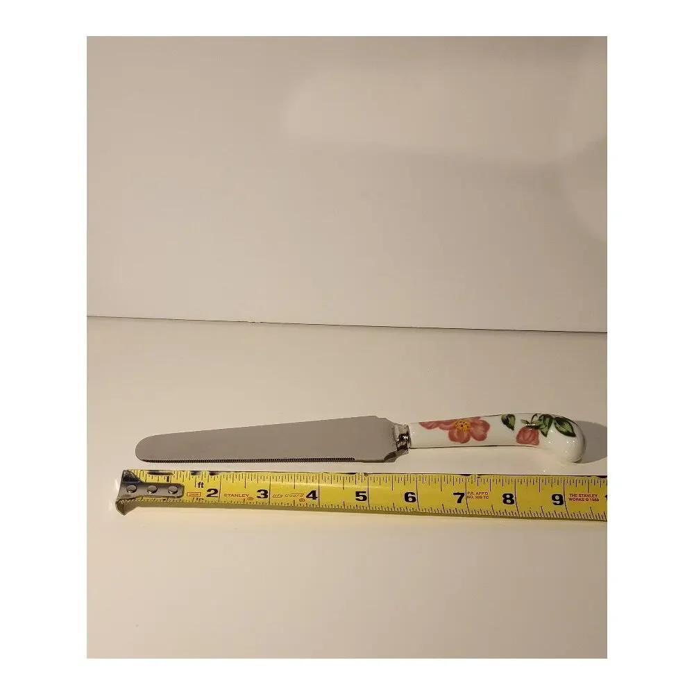 VTG Sheffield‎ Knives Set of 2 Floral Prill England Stainless Porcelain Handles